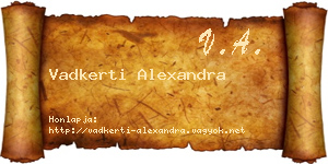 Vadkerti Alexandra névjegykártya
