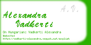 alexandra vadkerti business card